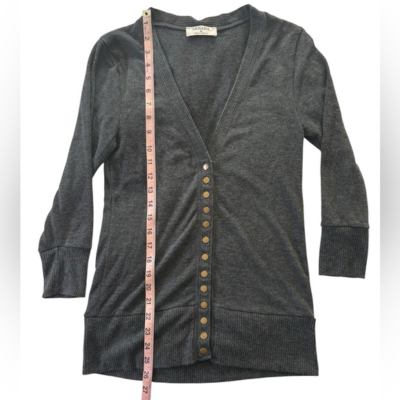 Zenana Charcoal Snappy Button-Up Cardigan - Picture 3 of 5